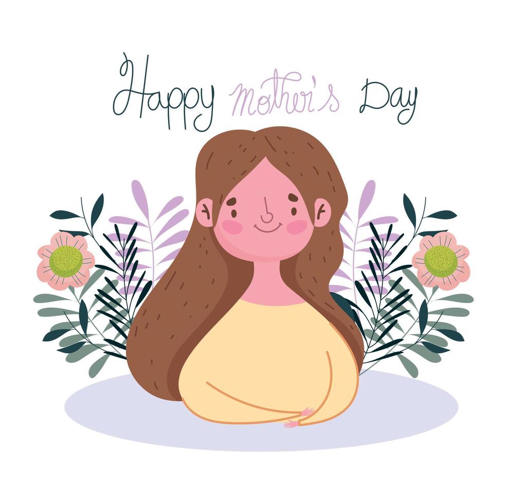 gelukkig moeders dag, mam bloemen bloemen decoratie viering vector
