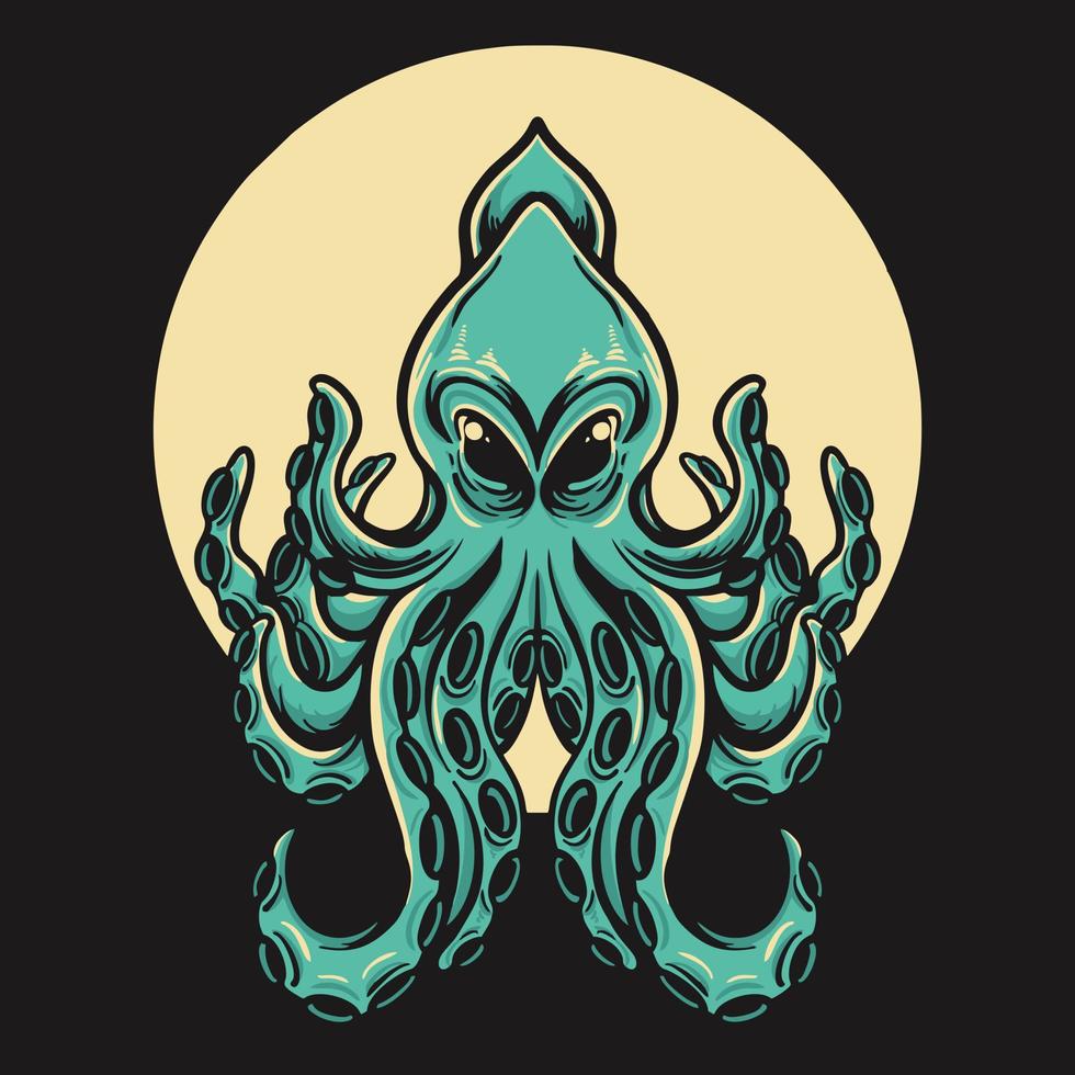 groen kraken Octopus vector illustratie