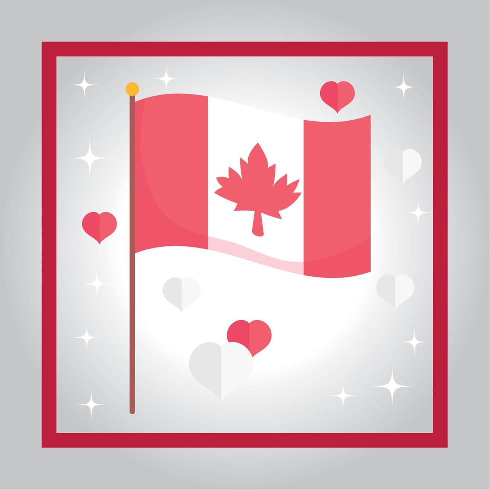 Canadese vlag van happy canada day vector design