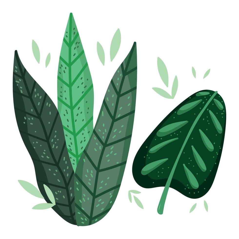 bladeren flora natuur gebladerte tekenfilm ontwerp vector