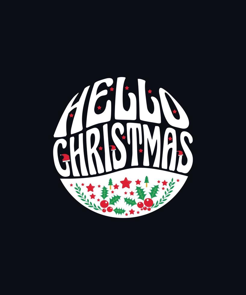 Hallo Kerstmis modieus poster en typografie t overhemd ontwerp vector
