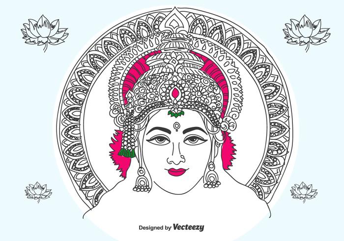 Hand getekende Lakshmi Vector