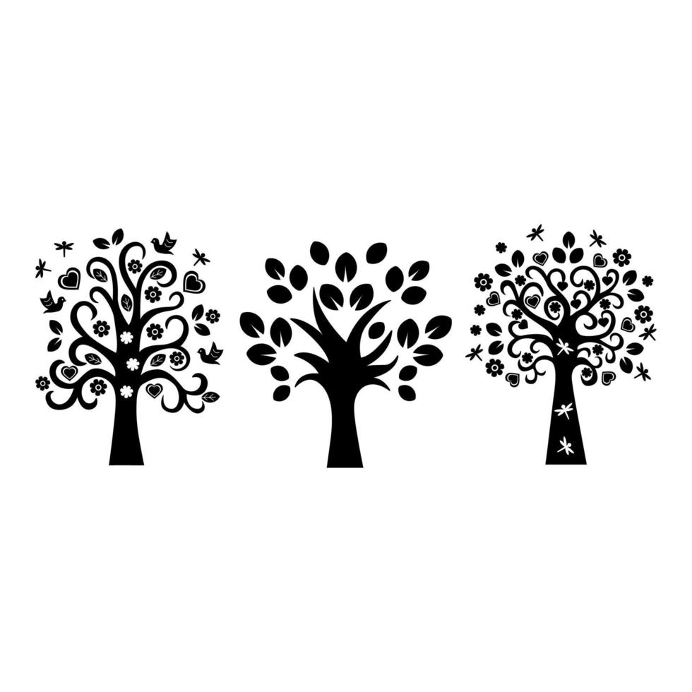 familie boom silhouet vector illustratie. zwart kleur boom. familie concept