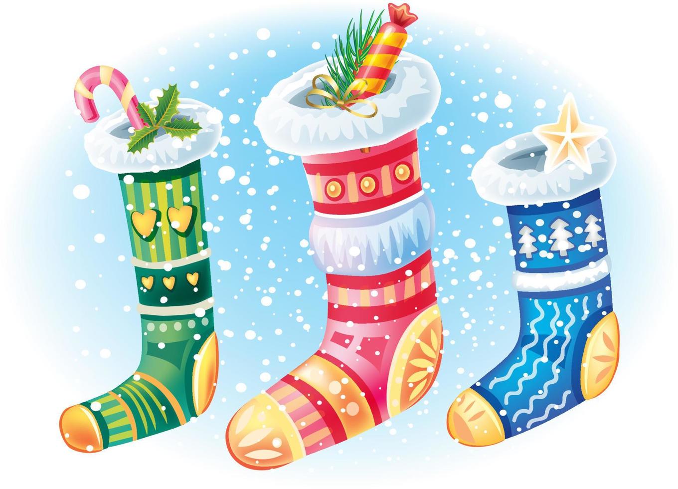 de kerstman claus Kerstmis sokken vector