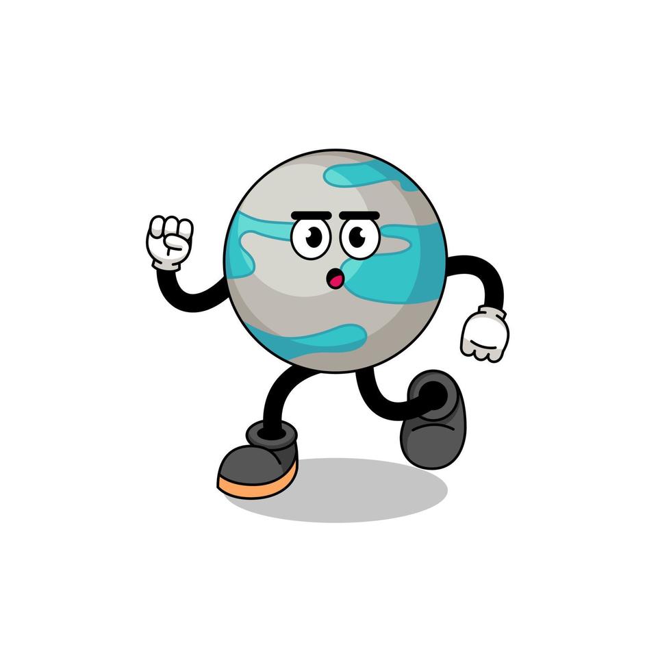 rennen planeet mascotte illustratie vector