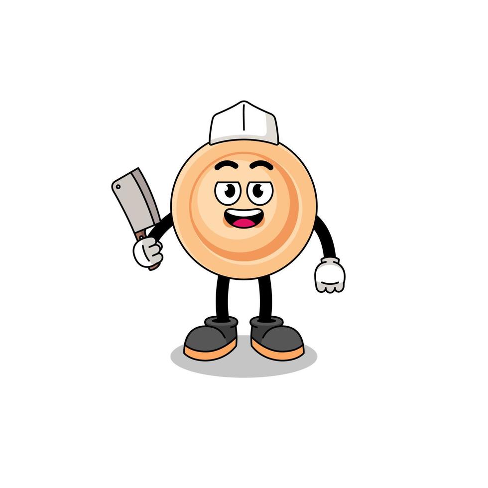 mascotte van knop net zo een slager vector