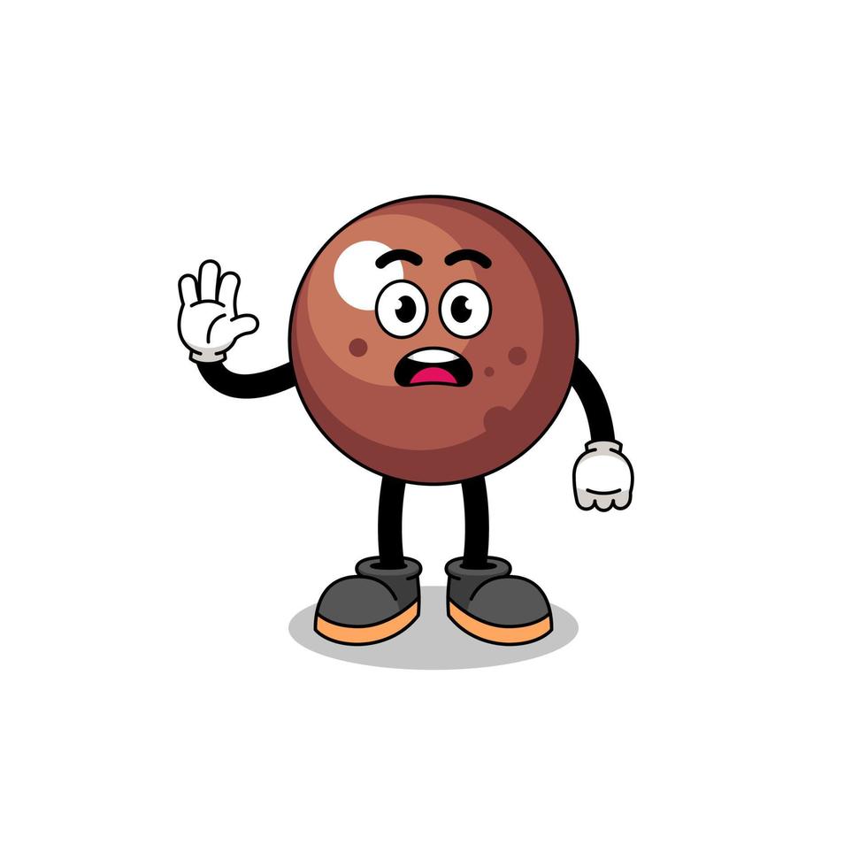 chocola bal tekenfilm illustratie aan het doen hou op hand- vector