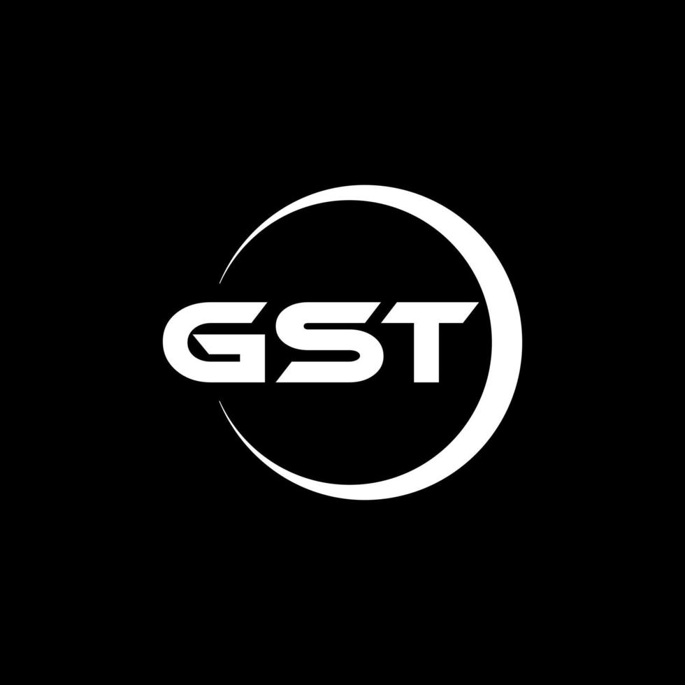 gst brief logo ontwerp in illustratie. vector logo, schoonschrift ontwerpen voor logo, poster, uitnodiging, enz.