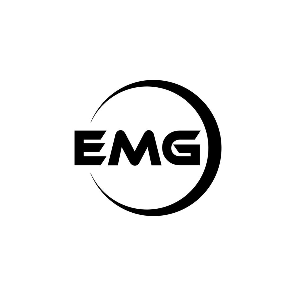 emg brief logo ontwerp in illustratie. vector logo, schoonschrift ontwerpen voor logo, poster, uitnodiging, enz.