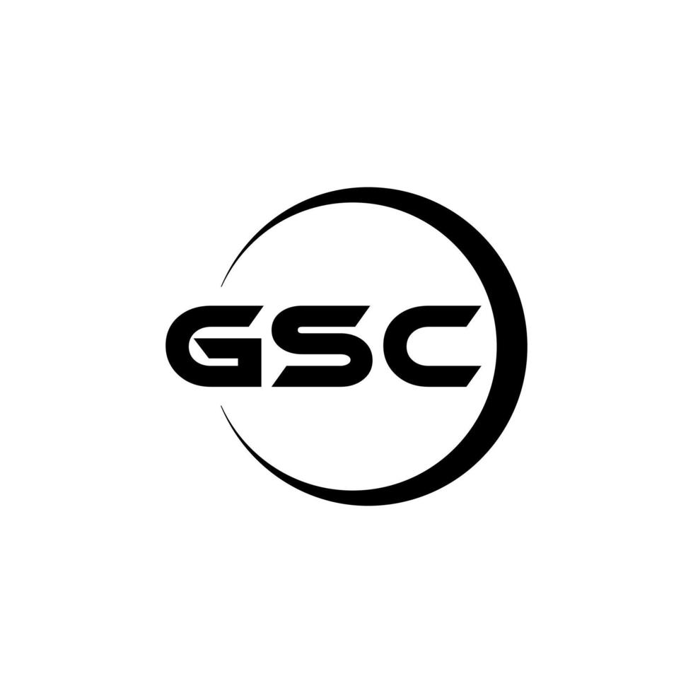 gsc brief logo ontwerp in illustratie. vector logo, schoonschrift ontwerpen voor logo, poster, uitnodiging, enz.