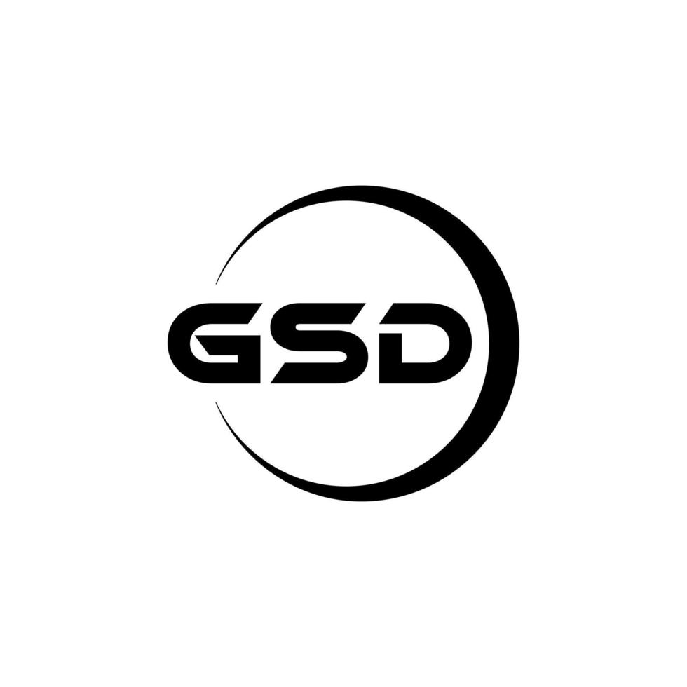 gsd brief logo ontwerp in illustratie. vector logo, schoonschrift ontwerpen voor logo, poster, uitnodiging, enz.