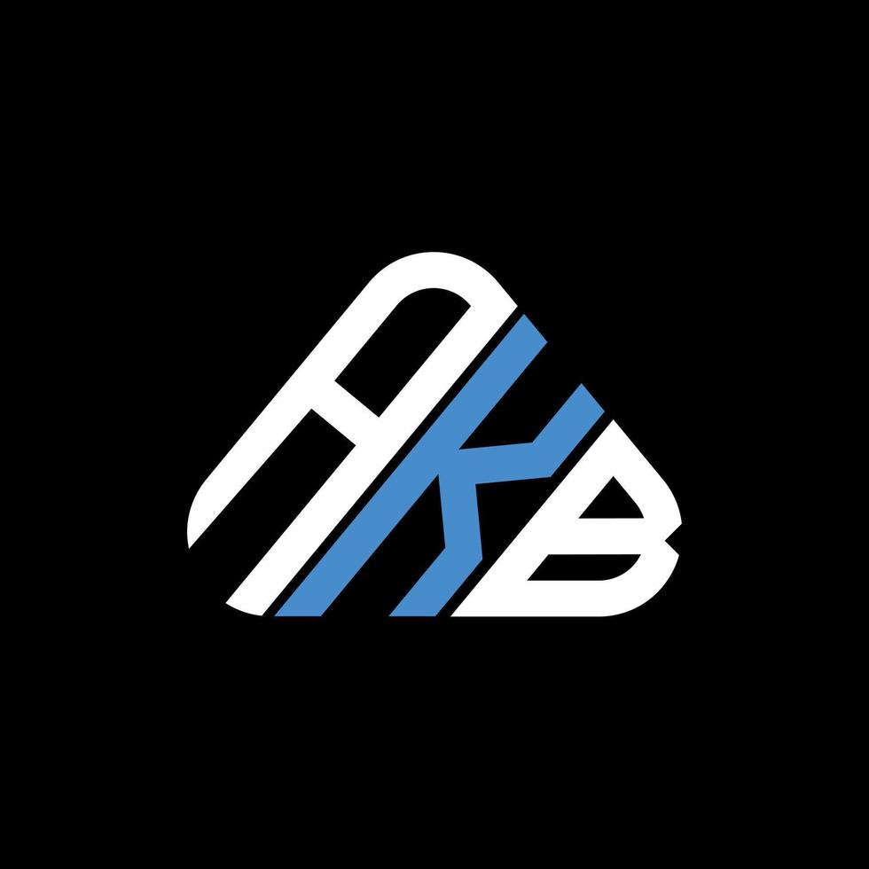 akb brief logo creatief ontwerp met vector grafisch, akb gemakkelijk en modern logo in driehoek vorm geven aan.
