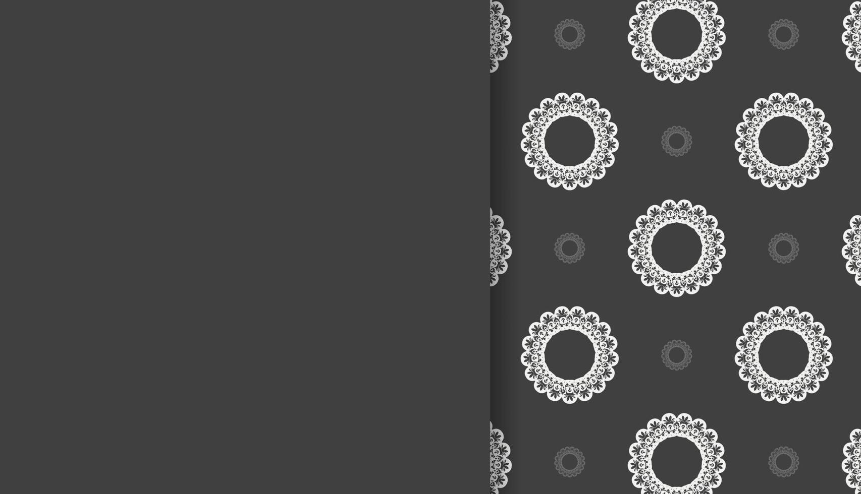 zwart banier met abstract wit ornament voor ontwerp onder logo of tekst vector