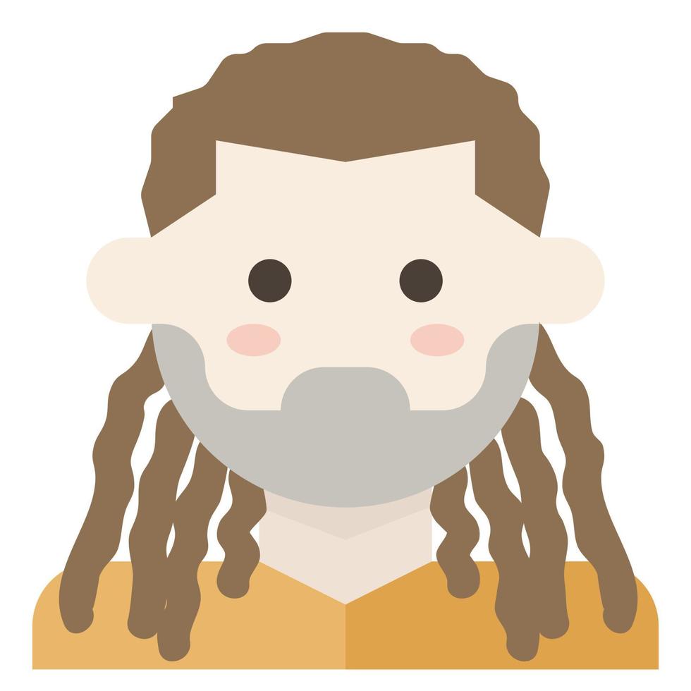 dreadlocks gelaats haar- Mens avatar jongen klem kunst icoon vector