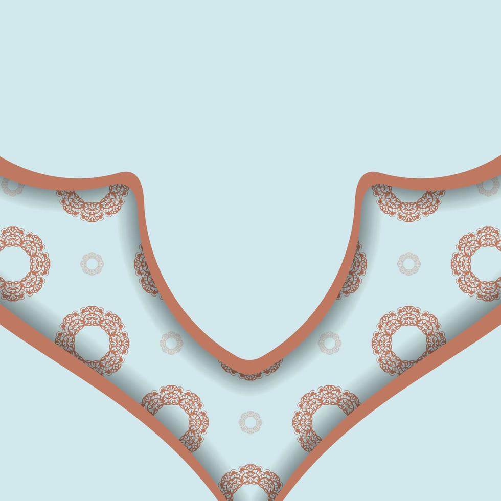 aquamarijn kaart met abstract koraal ornament bereid voor typografie. vector