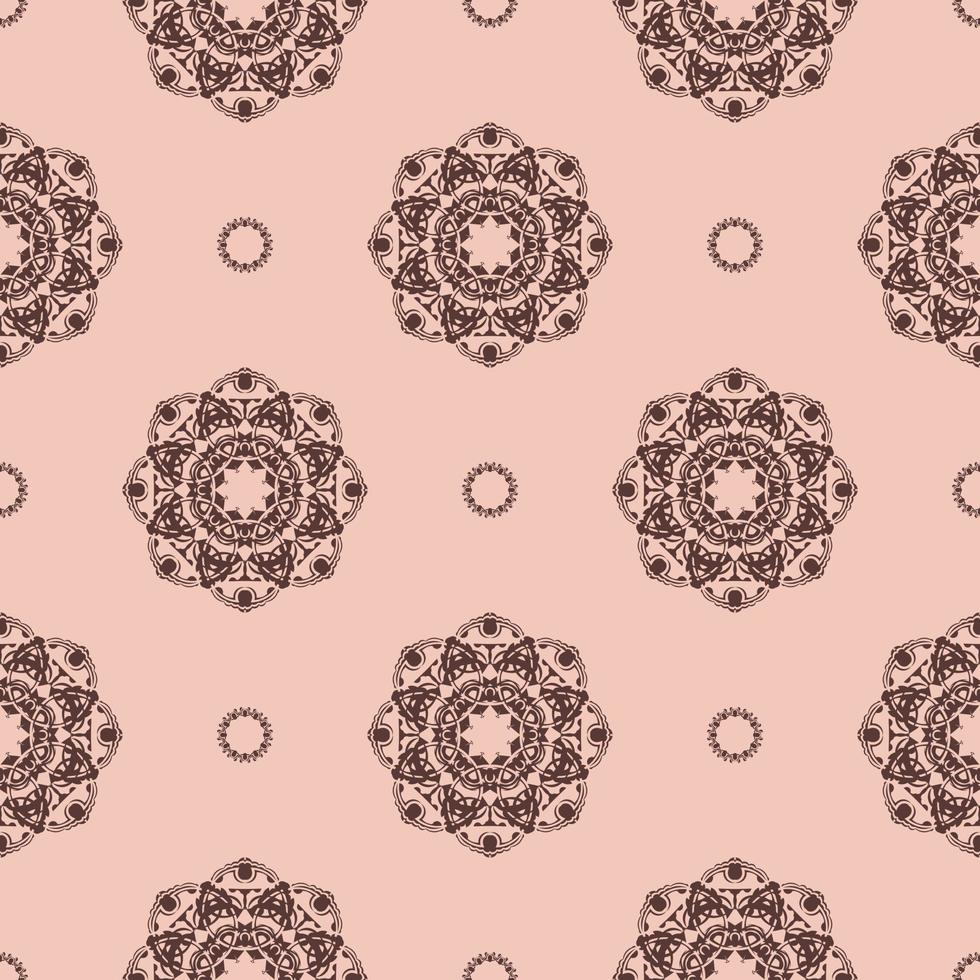 roze wijnoogst naadloos structuur met ornament. ontwerp element. decoratief achtergrond. voortreffelijk bloemen behang decor. traditioneel decor Aan een roze achtergrond. vector