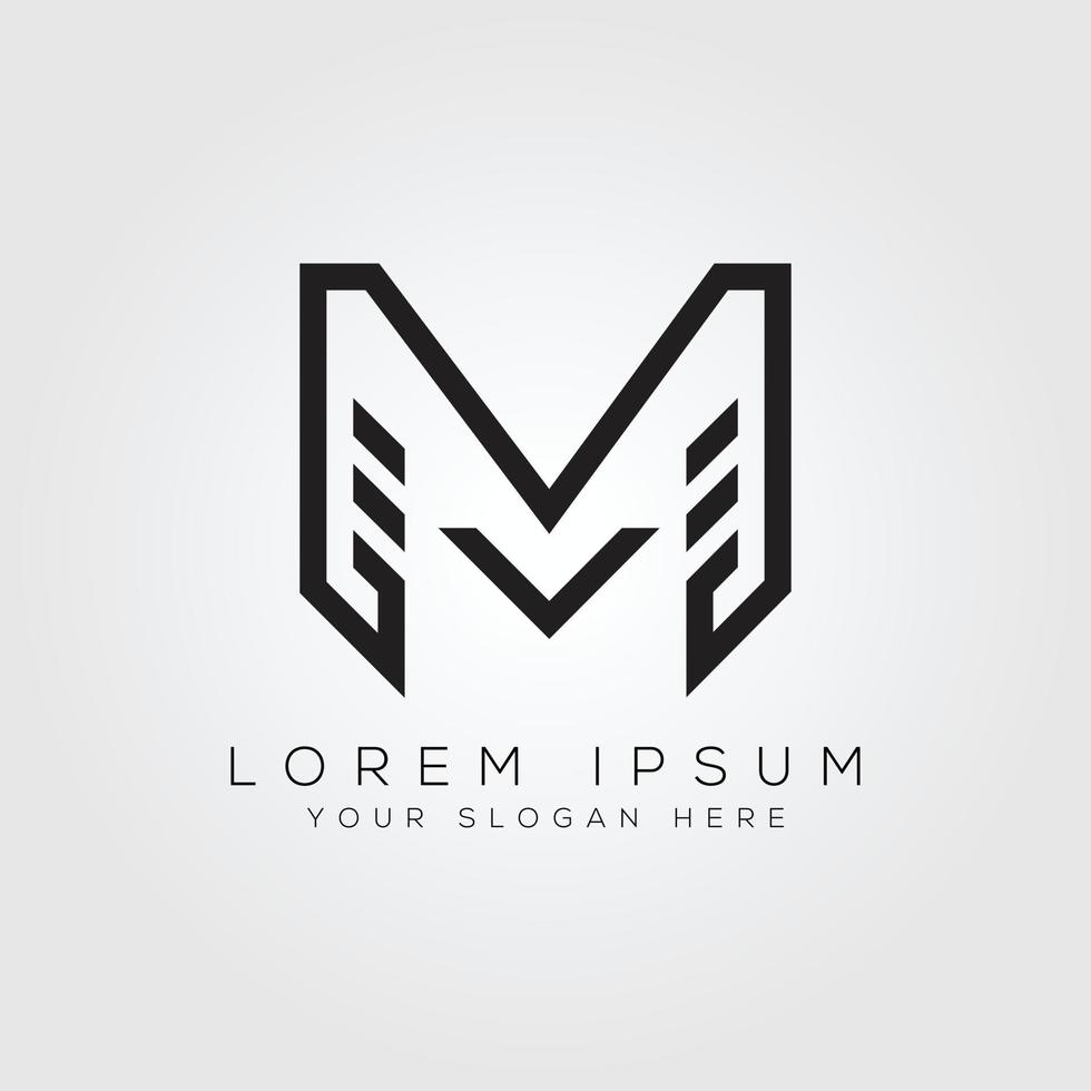creatief brief m logo monogram icoon ontwerp vector sjabloon elementen