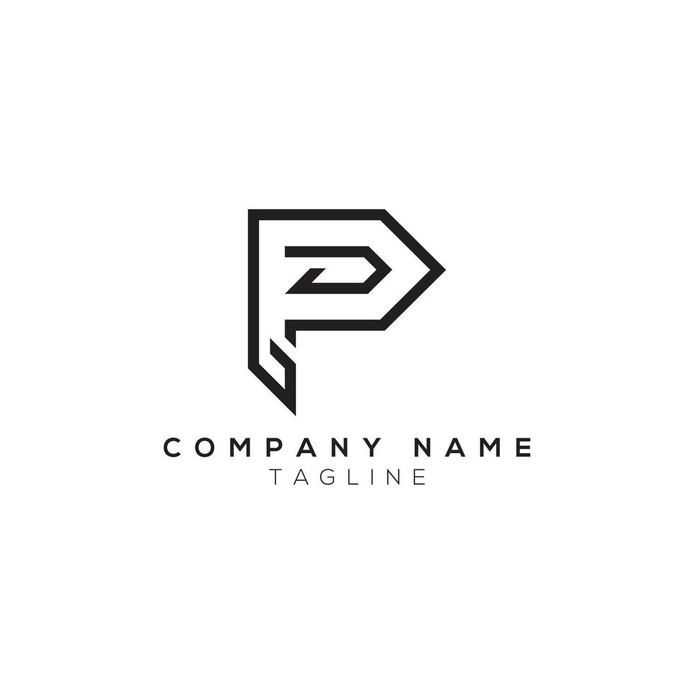 brief p logo icoon monogram ontwerp vector sjabloon elementen