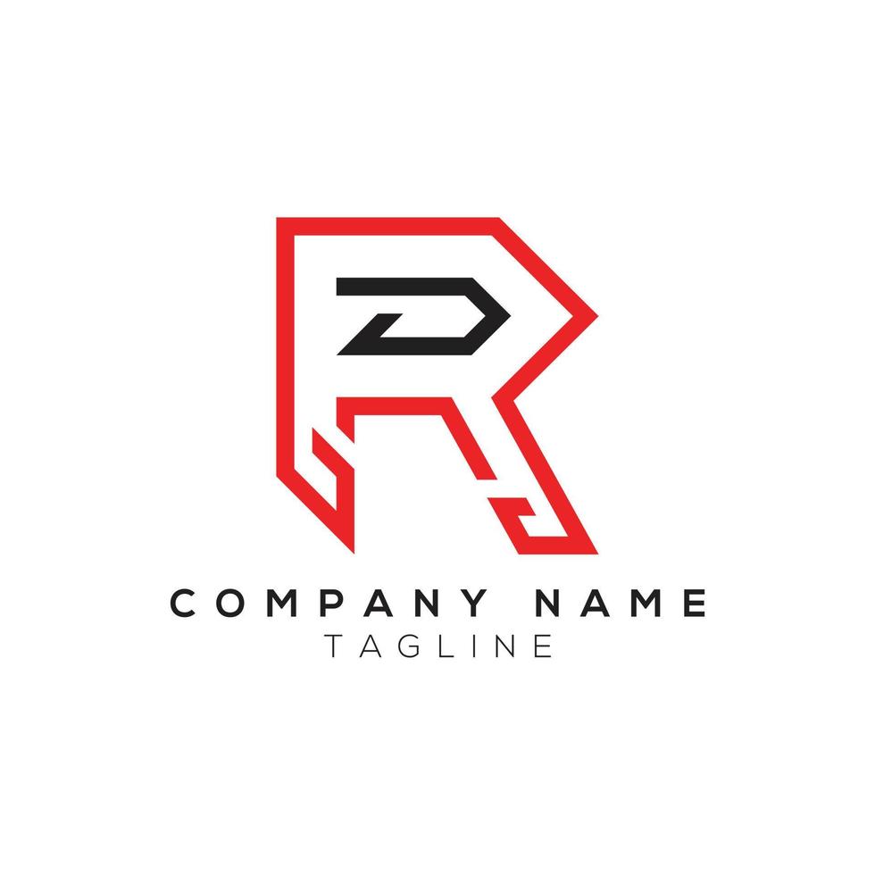 brief r logo icoon monogram ontwerp vector sjabloon elementen