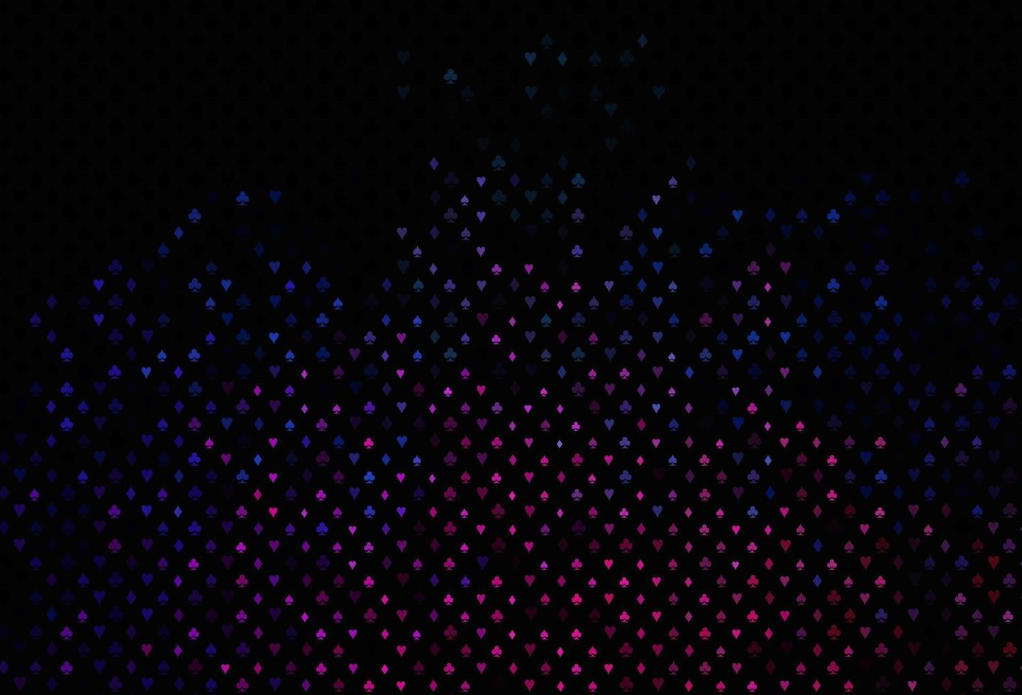 donker roze, blauw vector patroon met symbool van kaarten.