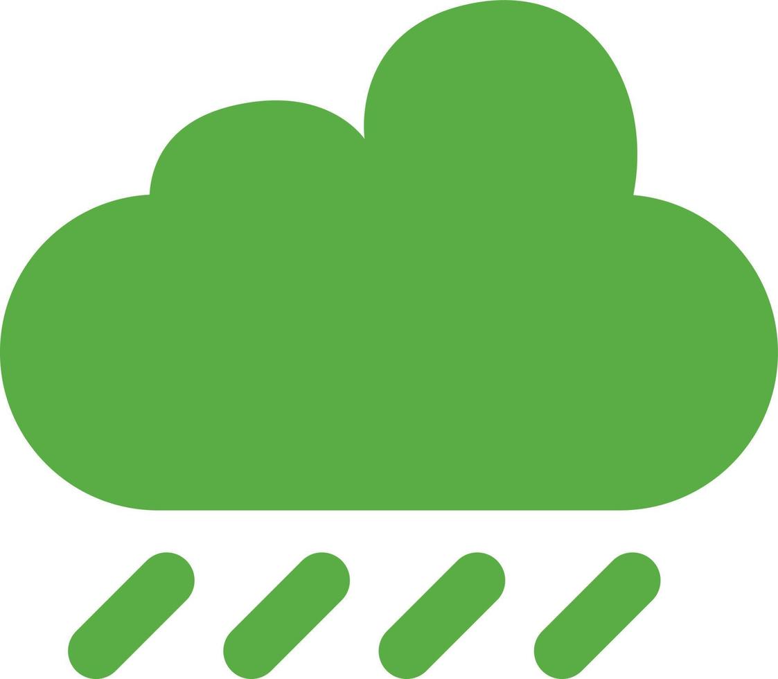 groen regen wolk, illustratie, Aan een wit achtergrond. vector