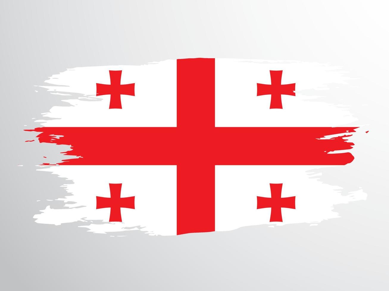 vlag van Georgië geschilderd met een borstel vector