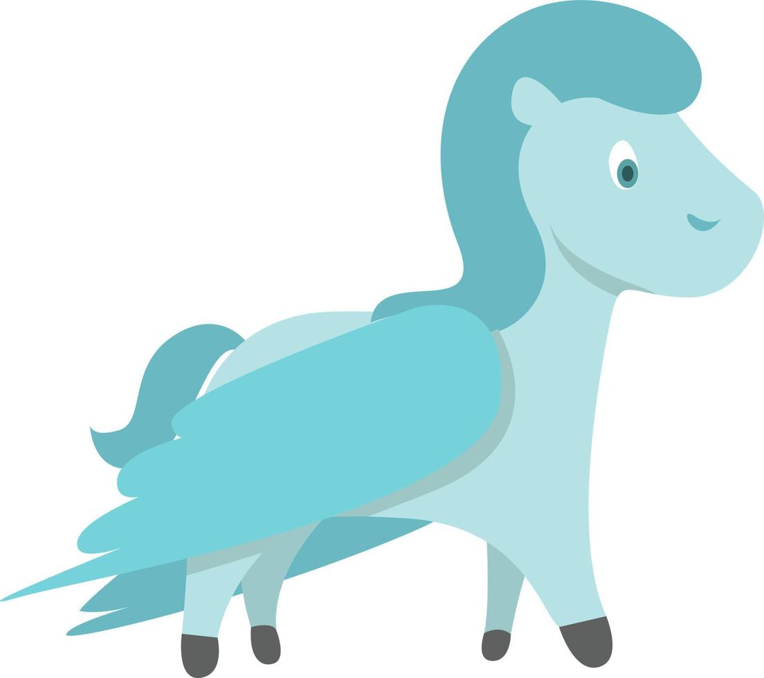 blauw Pegasus, illustratie, vector Aan wit achtergrond