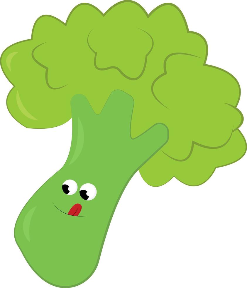 gek broccoli, illustratie, vector Aan wit achtergrond.