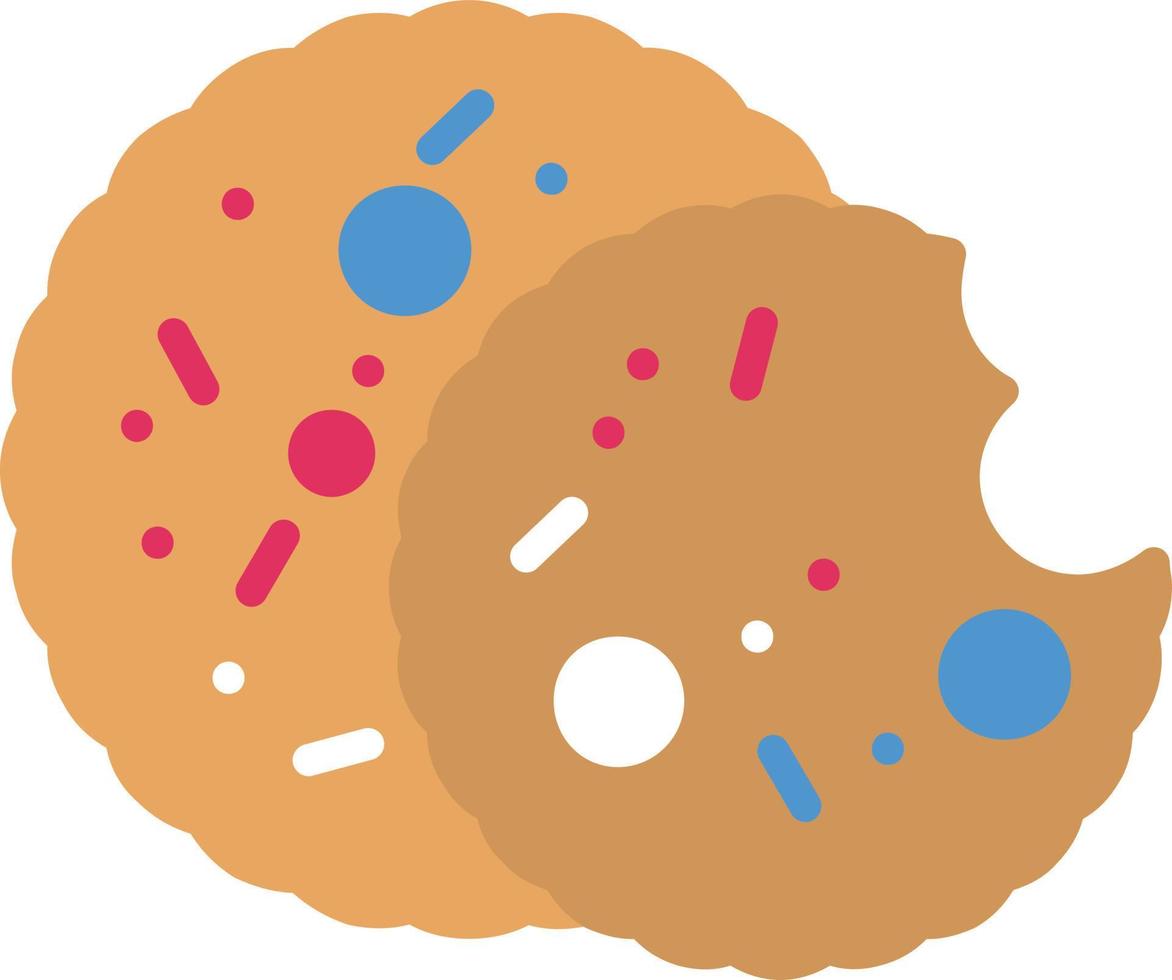 koekjes platte pictogram vector