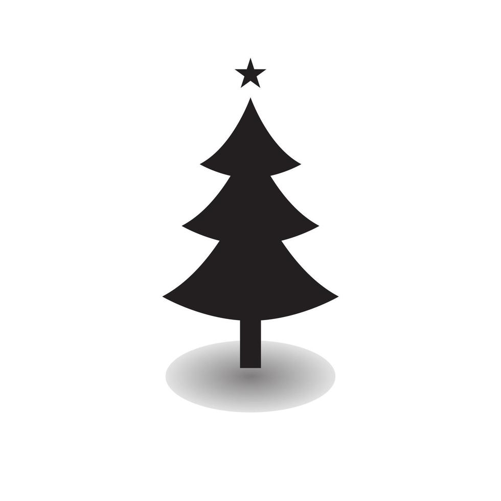 Kerstmis boom icoon en ster, vector vlak voorwerp. vector illustratie geïsoleerd Aan wit achtergrond