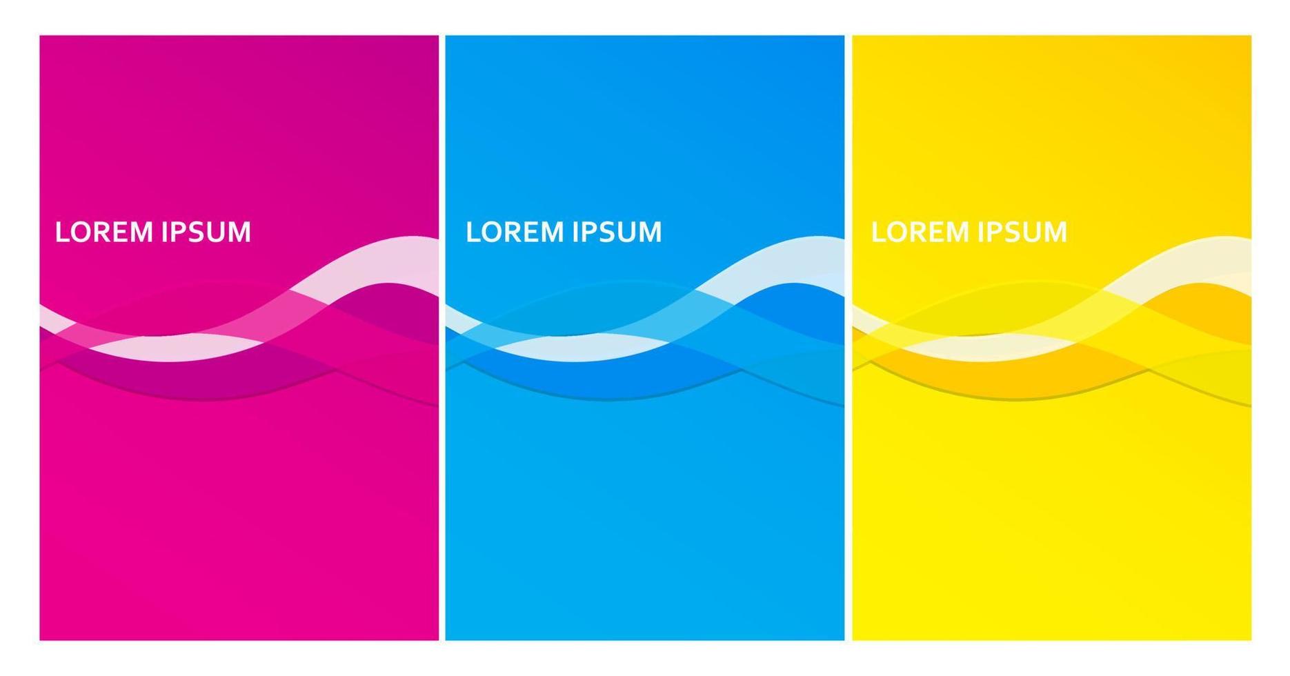 abstract hoofd blauw roze geel Golf vector ontwerp. sjabloon set. vector illustratie