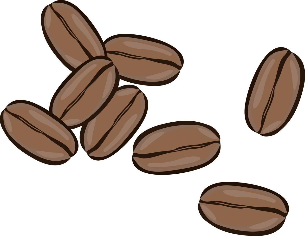 geheel koffie bonen, illustratie, vector Aan wit achtergrond