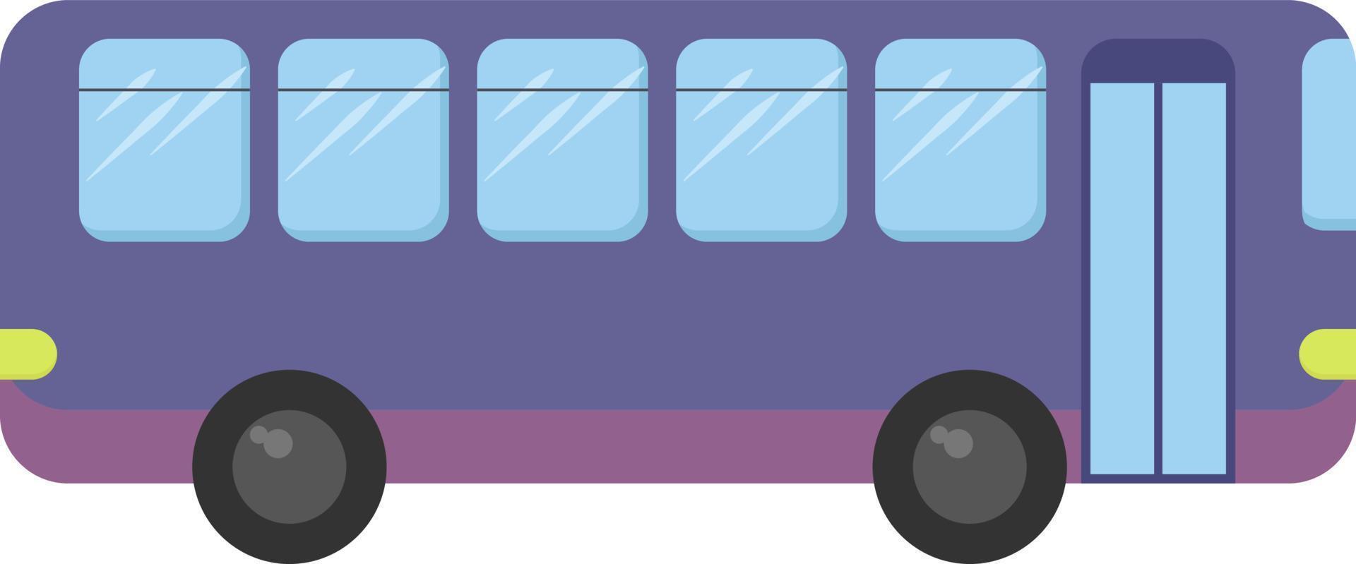 Purper bus, illustratie, vector Aan wit achtergrond.