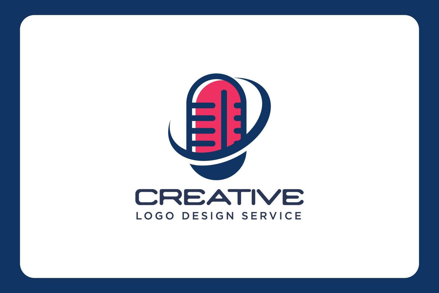 podcast logo, stem logo of microfoon vector logo