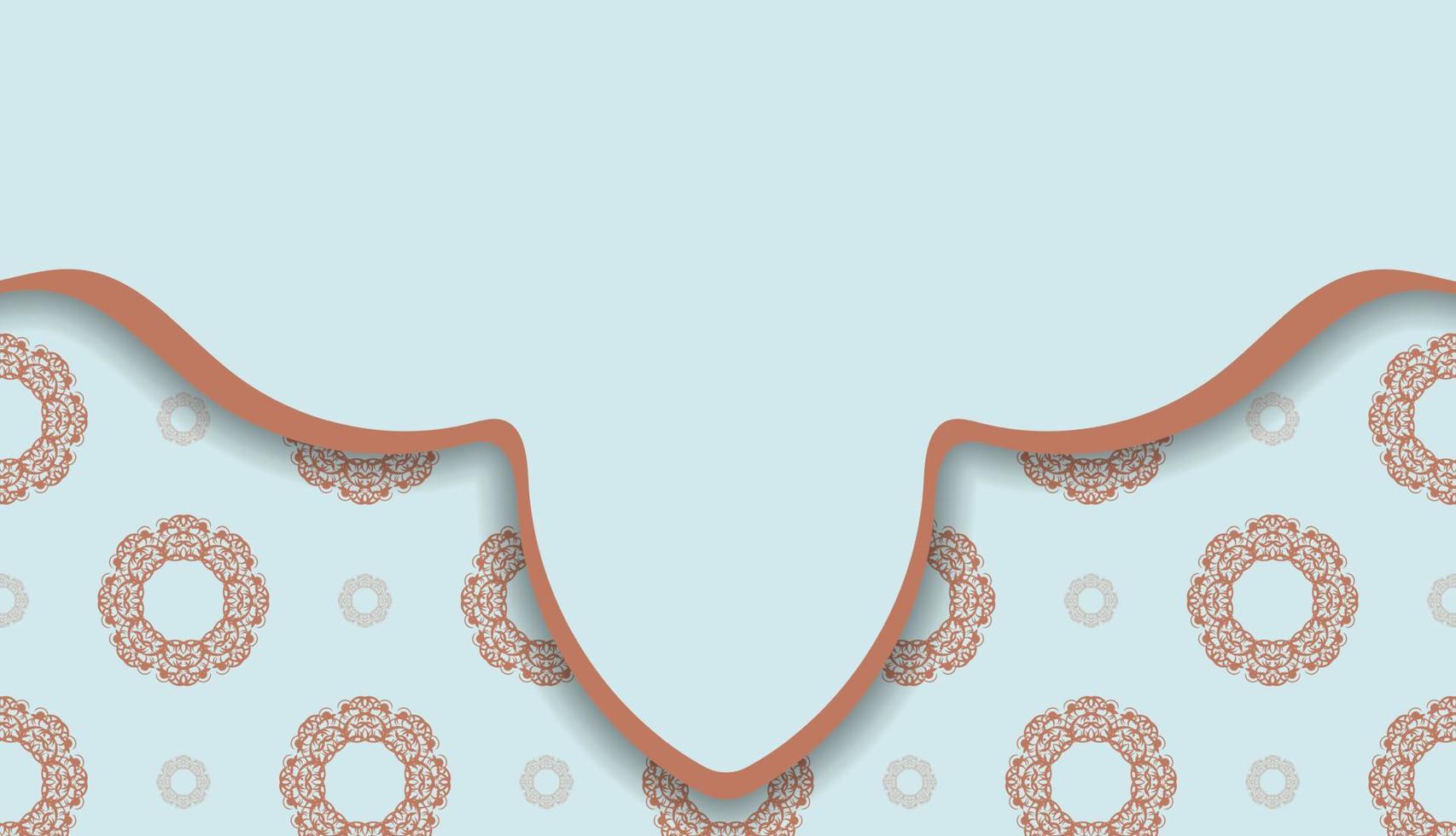 baner van aquamarijn kleur met Grieks koraal ornament voor ontwerp onder uw logo vector
