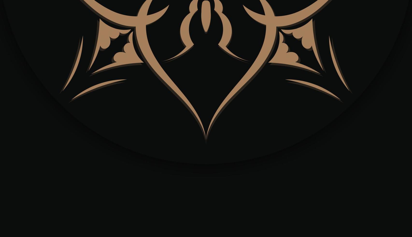 zwart banier sjabloon met wijnoogst bruin ornament en ruimte voor uw logo vector