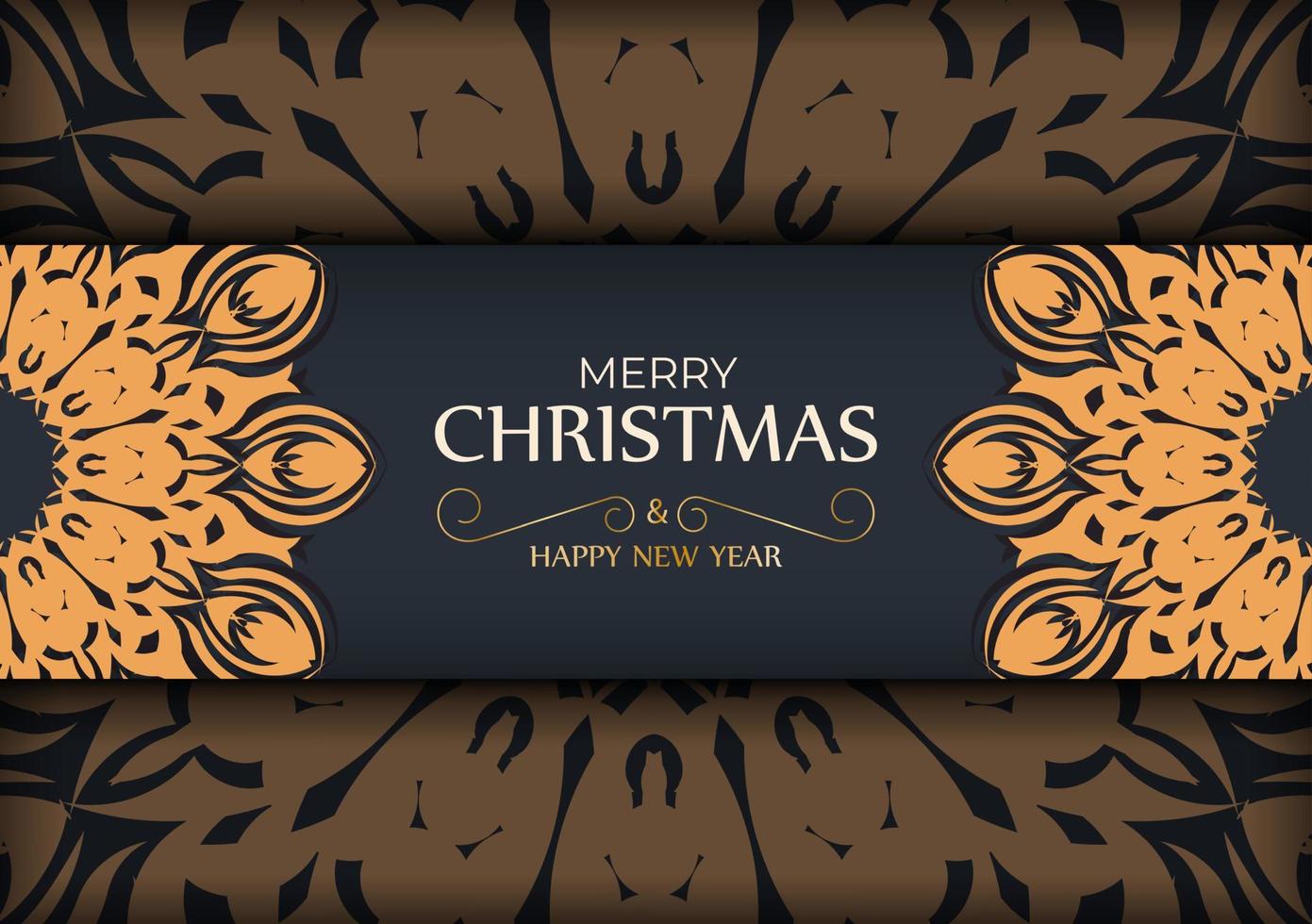 vrolijk Kerstmis grijs uit kaart ontwerp met oranje winter ornament. vector poster gelukkig nieuw jaar en abstract patronen.