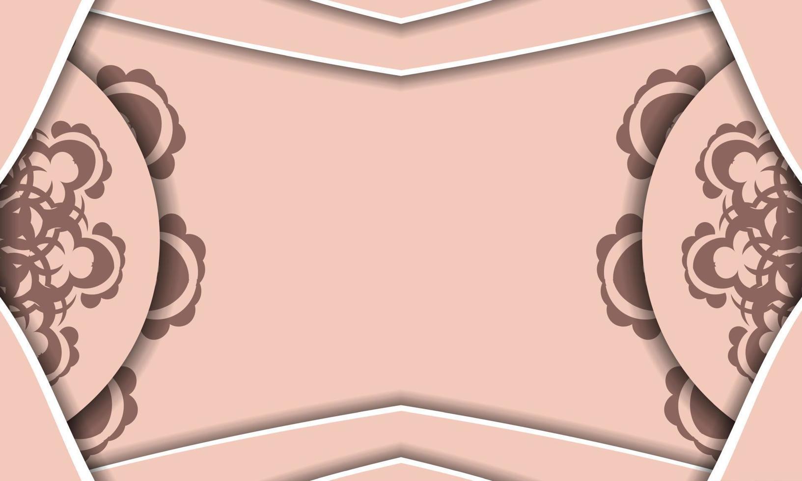 roze kleur folder met Grieks patroon voor uw Gefeliciteerd. vector