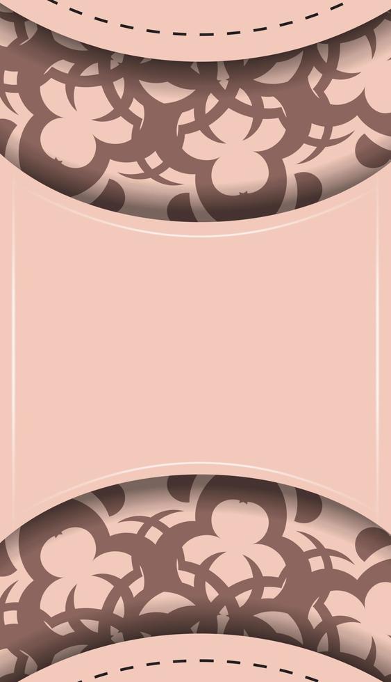 deze brochure is in roze met een abstract patroon en is klaar voor afdrukken. vector