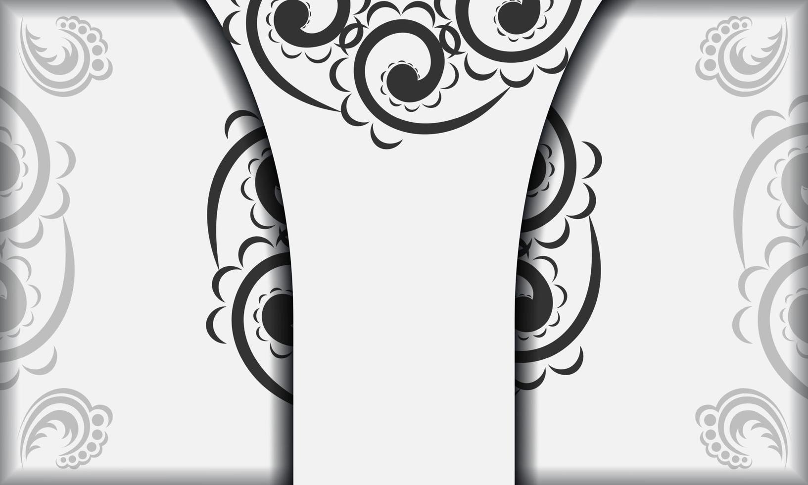 groet brochure in wit met zwart wijnoogst ornament vector