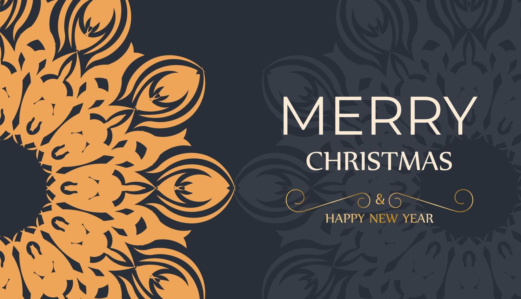 vrolijk Kerstmis sjabloon voor afdrukbare ontwerp groet kaart in grijs kleur met oranje patronen vector
