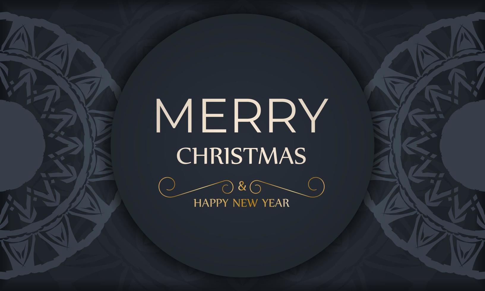 brochure sjabloon vrolijk Kerstmis en gelukkig nieuw jaar in donker blauw kleur met abstract blauw patroon vector
