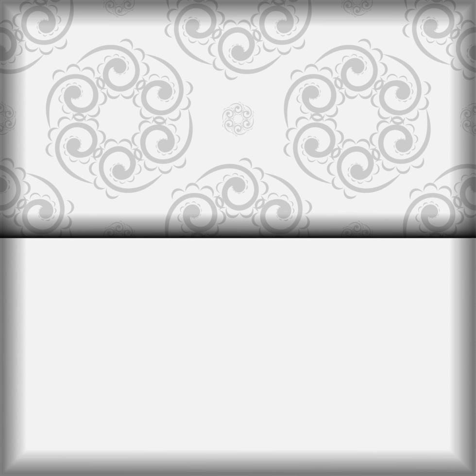wit groet kaart met zwart wijnoogst ornament vector