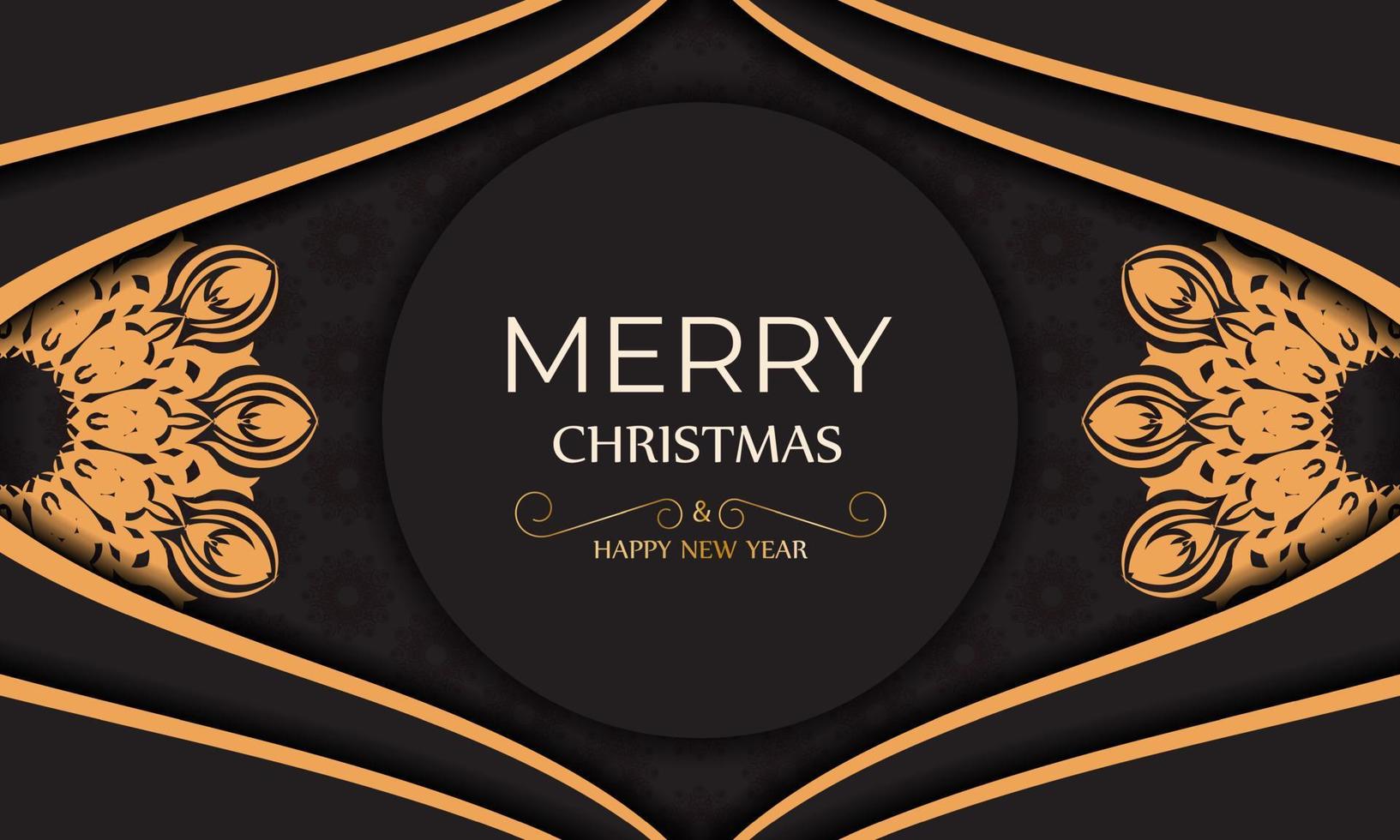ontwerp achtergrond met met oranje winter patronen. vrolijk Kerstmis banier sjabloon met oranje winter ornamenten in zwart kleur. vector