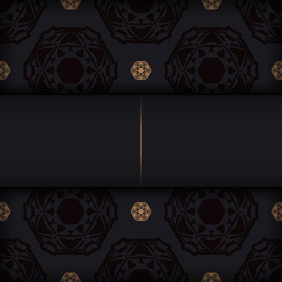 donker kleur folder met mandala ornament vector