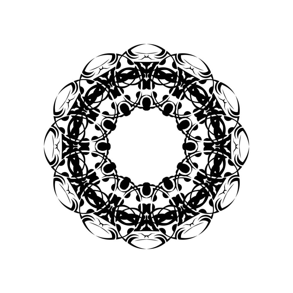 ronde mandala. zwart-wit oosters patroon. etnisch motief. kleuren. tattoo sjabloon, henna sieraad. psychedelische vector. vector