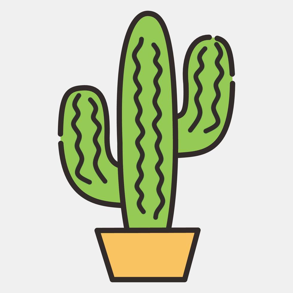 icoon cactus. dag van de dood viering elementen. pictogrammen in gevulde lijn stijl. mooi zo voor afdrukken, affiches, logo, partij decoratie, groet kaart, enz. vector