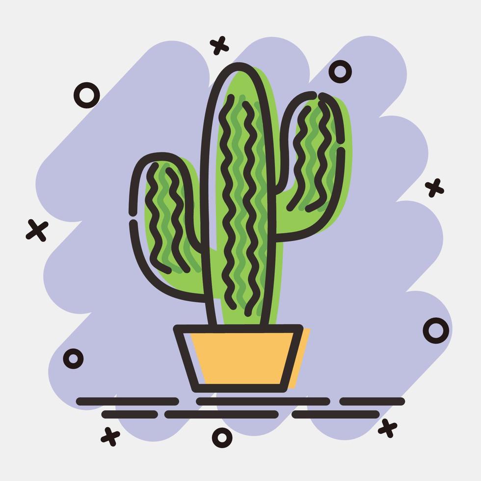icoon cactus. dag van de dood viering elementen. pictogrammen in grappig stijl. mooi zo voor afdrukken, affiches, logo, partij decoratie, groet kaart, enz. vector