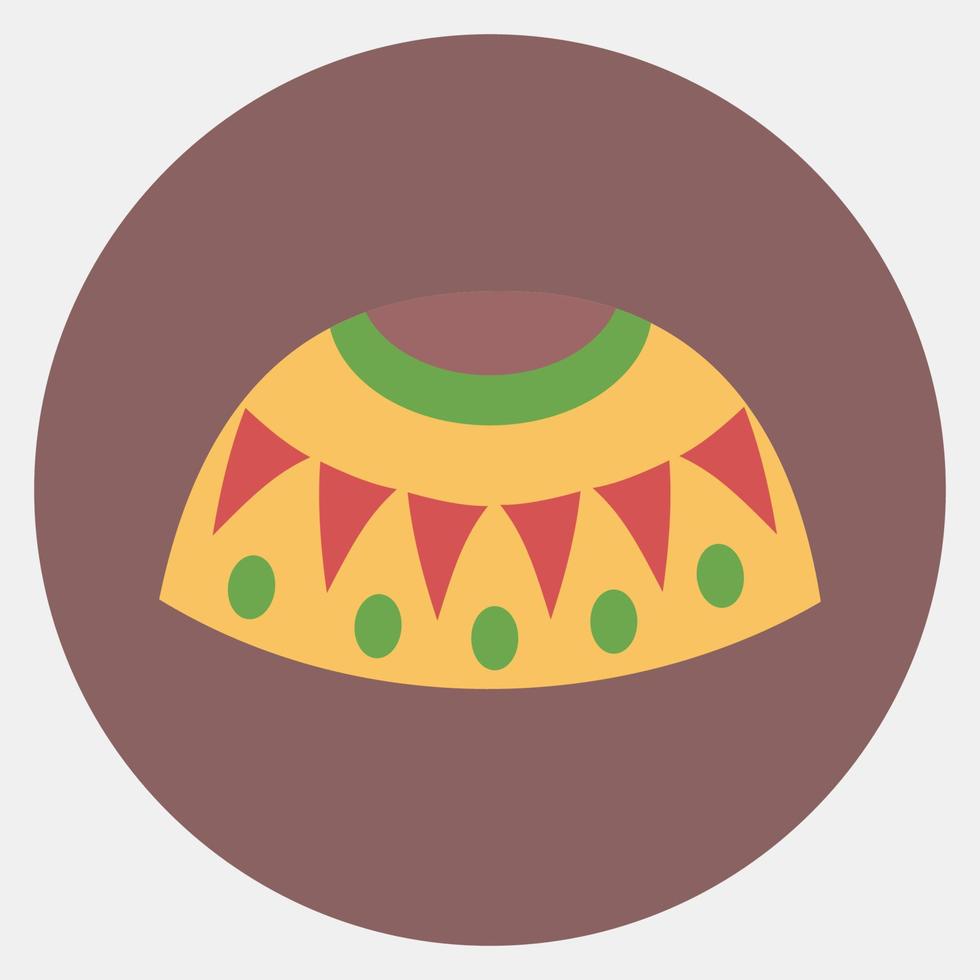 icoon Mexicaans poncho. dag van de dood viering elementen. pictogrammen in kleur maat stijl. mooi zo voor afdrukken, affiches, logo, partij decoratie, groet kaart, enz. vector