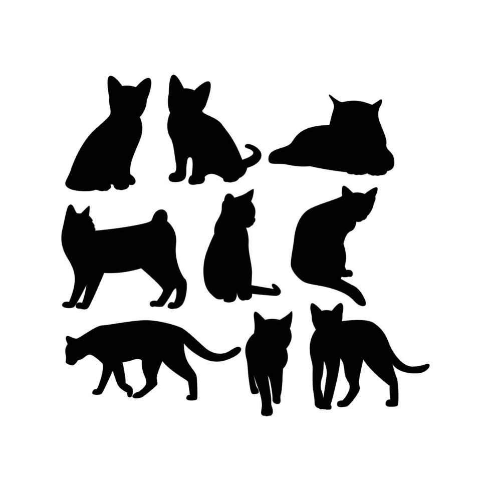 kat silhouet vectorillustratie vector